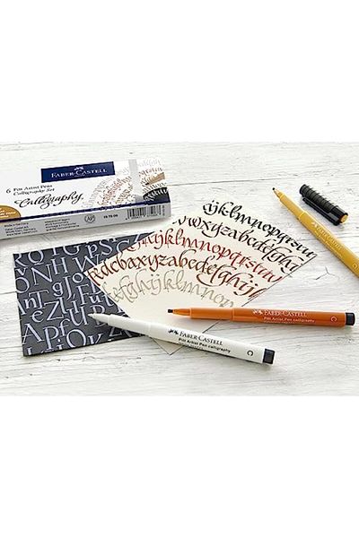 STOREMAX Ntwork Pitt Drawing Pen Calligraphy Set 4 Colors (199 Black, 188 Sanguine, 247 Indanthreen Blue and 1