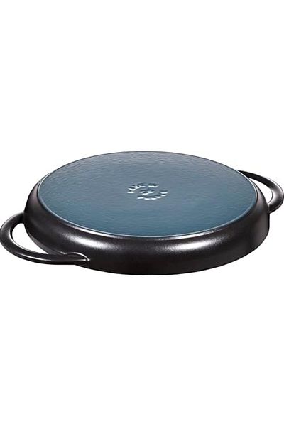 STOREMAX Mu-Artshop Grillpfanne Rund (26 Cm, Induktionsgeeignet, Mit Mattschwarzer Emaillierung Im Inneren De