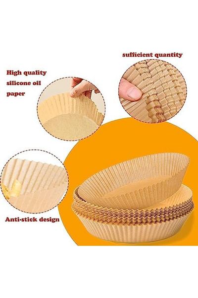 STOREMAX Mrttnca Airfryer Baking Paper, 50 Pieces, Round, Baking Tray, Fireproof, Non-Stick, Food P
