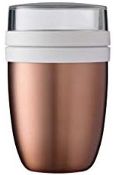 STOREMAX Mu-Artshop Ellipse Rose Gold Lunch Box, 500 ml Practical Thermal Lunch Box, Yogurt Cup, to