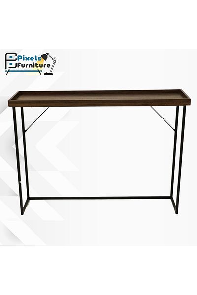PixelsFurniture Pixel Furniture Console Table, Entryway with Wood Top and Metal Ends, Versatile