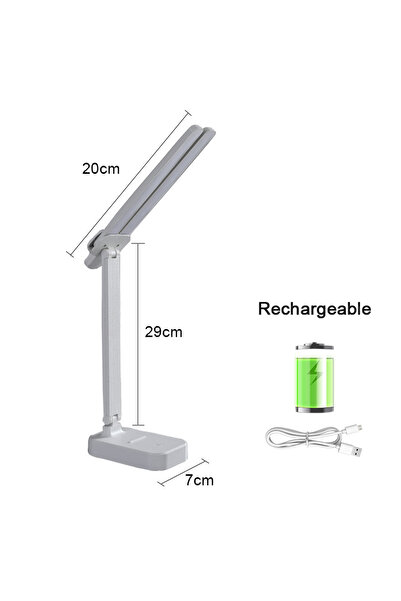 Choice مصباح مكتب LED قابل لإعادة الشحن بمنفذ USB، مصباح طاولة قابل لإعادة ال...