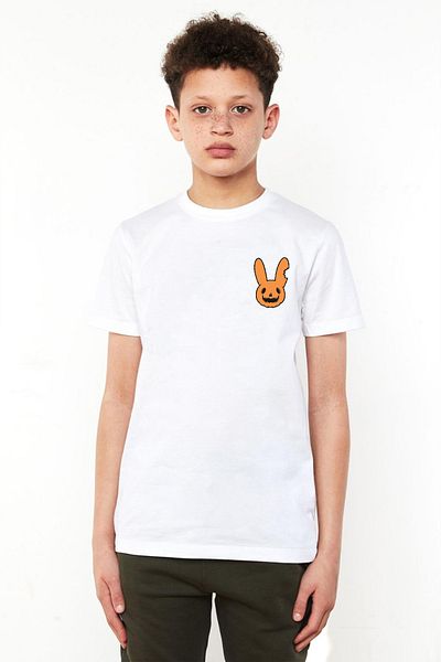 Tshirthane Μπλουζάκι Bad Bunny Halloween White Kids Cycling