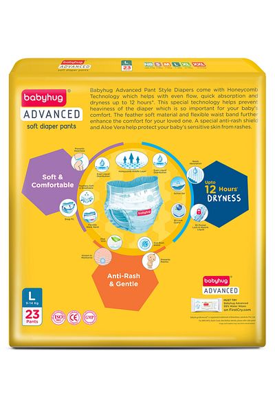 Babyhug Advanced Pant Style Diapers, Size 4 - 23 Pieces