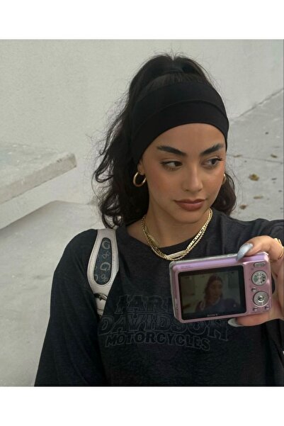 Jeevee Kalın Geniş Terletmez Esnek Yumuşak Saç Bandı Bandana Yoga Saç Aksesuarı 9cm