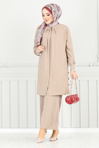 ModaMerve Hijab Suit with Hidden Button 3100Hbs932-M Dark Vision