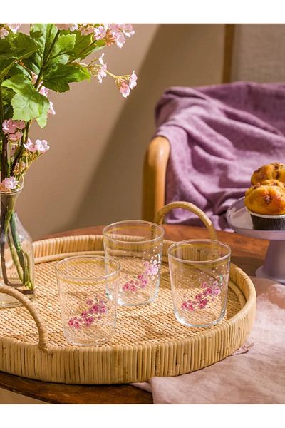 LC Waikiki Lcw Home Set of 3 Glasses 315 ml Mixed Floral Glass
