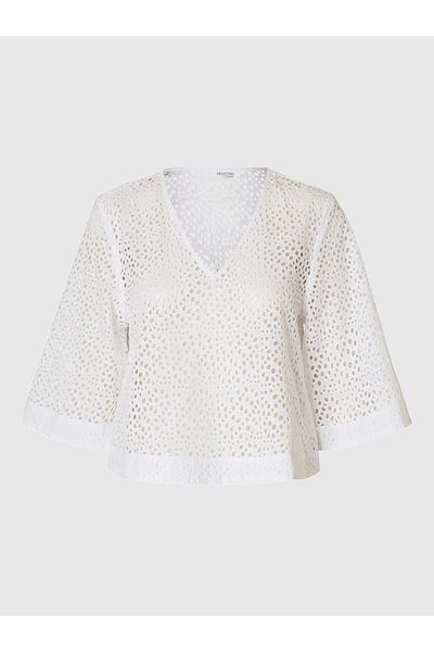 Selected Femme Crop Top Broderie Anglaise