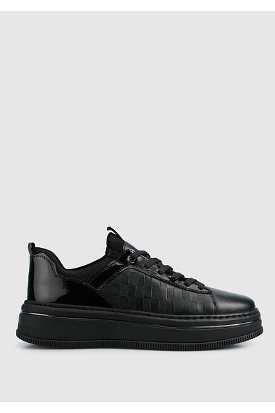 Provoq Μαύρο Δερμάτινο Ανδρικό Sneaker
