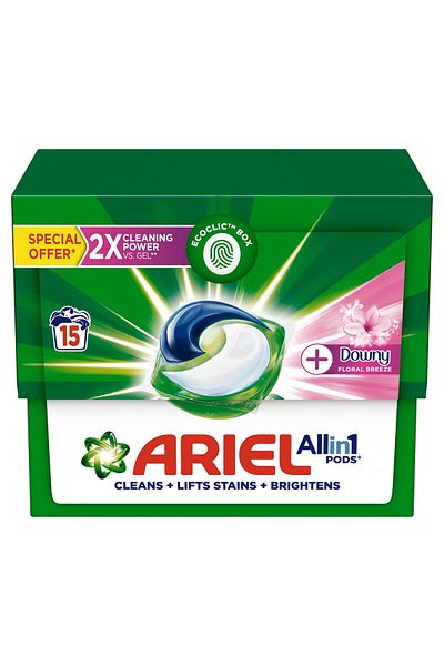 Ariel All In 1 PODS Washing Liquid Capsules With Touch Of Freshness Downy 15 pcs