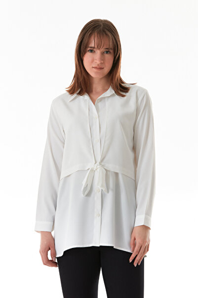 Fulla Moda Buttoned Tie Front Shirt