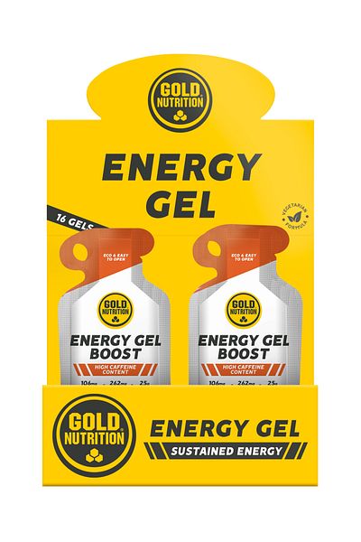 GOLDNUTRITION Boost Plus Salted Caramel Energy Gel, Box of 16 Gels