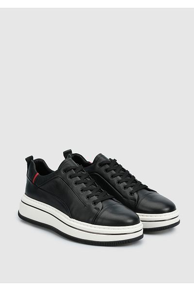 Provoq Μαύρο Δερμάτινο Ανδρικό Sneaker