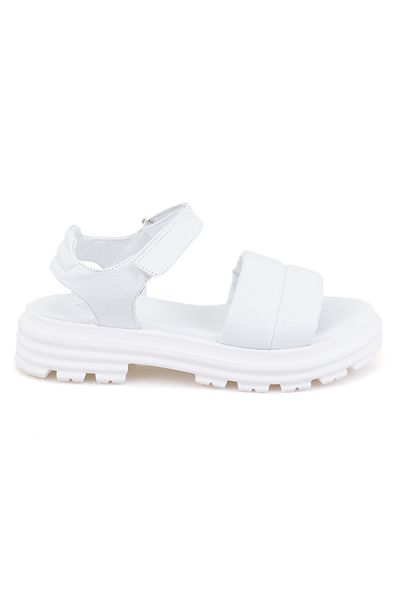 Desa Sandale de damă din piele cu talpă cu pană albă