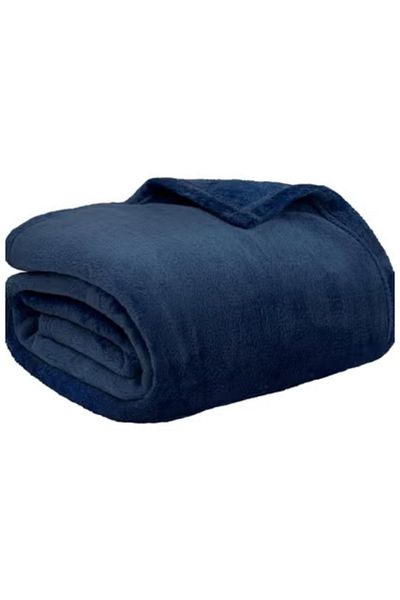 BSB HOME ® 220 GSM Premium Plush Single Blanket for Bed, Sofa,Travel, Camping | 150 * 220 cm | NAVY