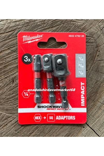Milwaukee Milwauke Cobalt Bits Lokma Adaptörü Bits Lokma Geçiş Adaptörü 3 Pcs
