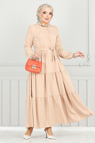 ModaMerve Aerobin Dress with Elastic Cuff 6094Tge913-M Vision
