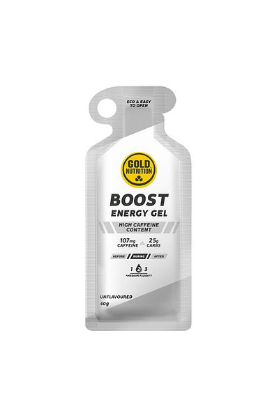 GOLDNUTRITION Unflavored Energy Gel, Boost Energy Gel, Box of 16 Gels