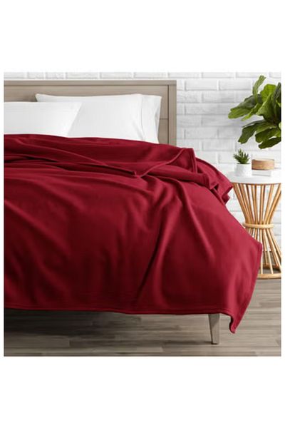 BSB HOME ® 220 GSM Premium Plush Single Blanket for Bed, Sofa,Travel, Camping | 150 * 220 cm | RED