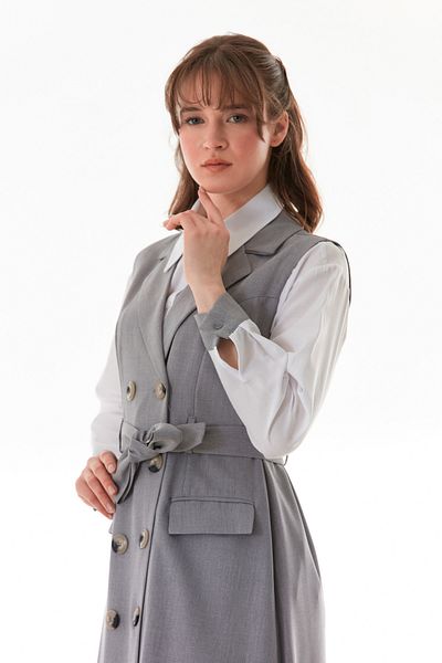 Fulla Moda Fullamodest Buttoned Pocketed 2-Piece Dress Shirt Set