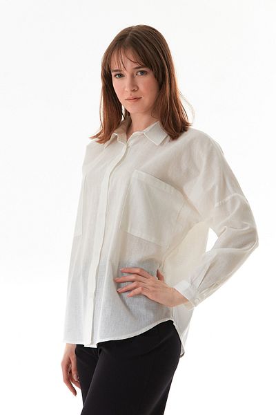 Fulla Moda Basic Double Pocket Oversize Shirt