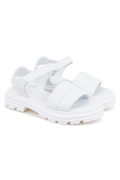 Desa Sandale de damă din piele cu talpă cu pană albă