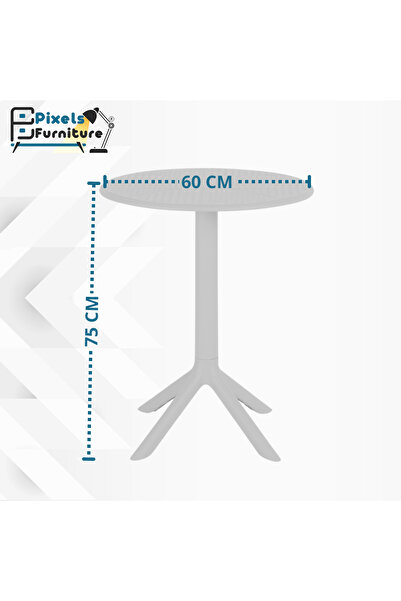 PixelsFurniture Pixel Furniture Round Plastic Table, For Indoor Or Outdoor Use