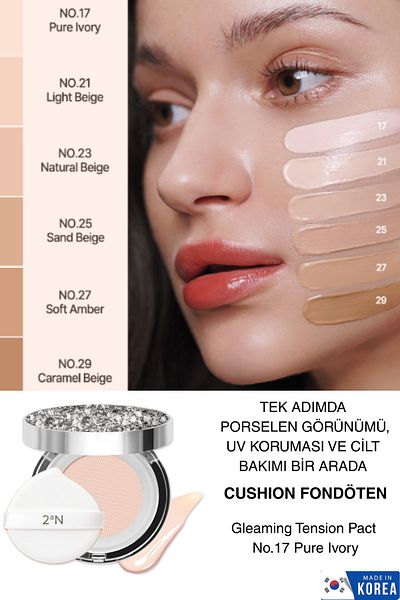 2aN Compact Foundation- Porcelain Finish, Uv Protection, All-Day Hydrating Effect No.17 Pure Ivory