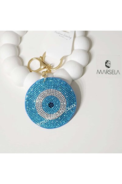 MORMAVİ إكسسوار حقيبة مارسيلا بخرز عين الشر، سلسلة مفاتيح