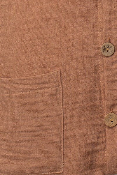 Mai Perla Organic Muslin Summer Natural Baby Jumpsuit with Pockets