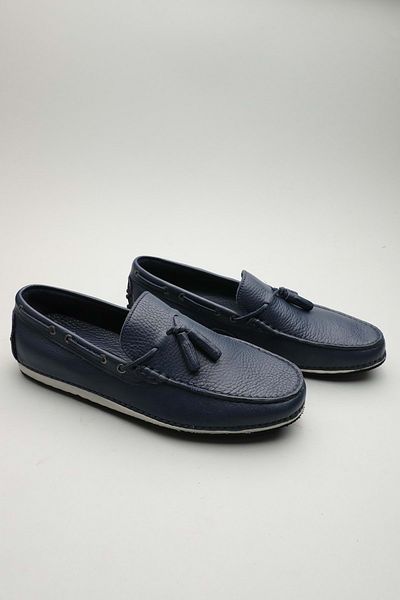 Gondol Men's Genuine Leather Classic Loafer Navy Blue 40 Ttx. 601133