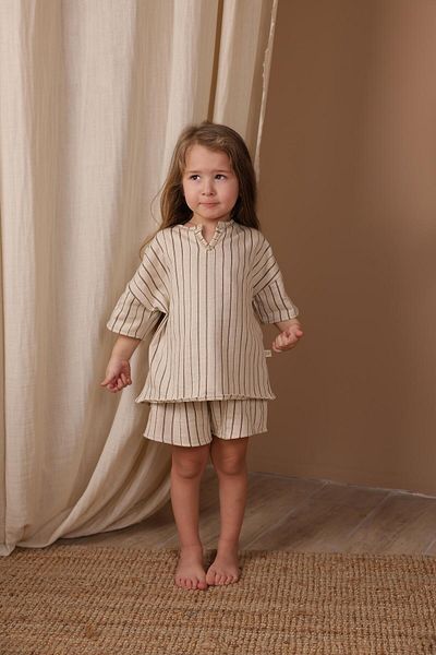 OhlalaKoala Brown Striped Shorts Set
