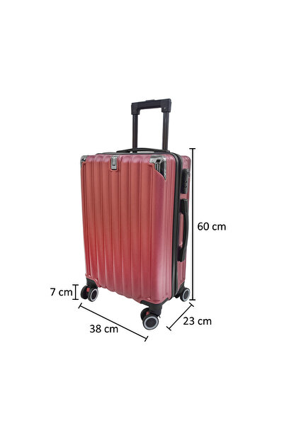 Naimeed Company Cărucior de călătorie, Naimeed D5390S, 4 roți duble 360 ​​grade, ABS, încuietoare cu combinație, Roșu, 38x23x60cm