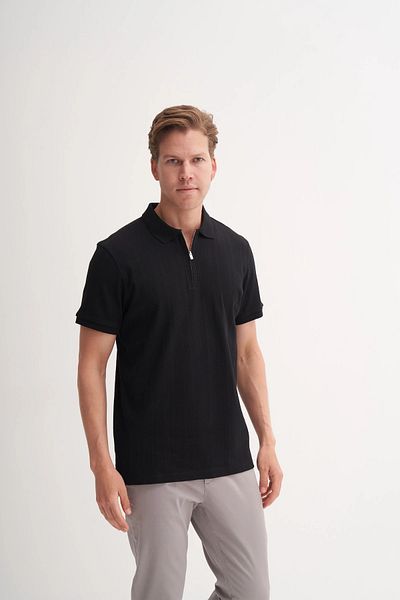 Cazador Μπλουζάκι Polo Neck Regular Fit Cotton Textured T-Shirt 4122
