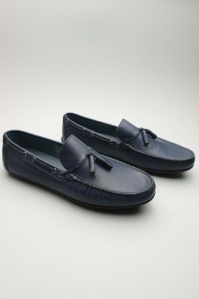 Gondol Men's Genuine Leather Classic Loafer Navy Blue 45 Ttx. 601130