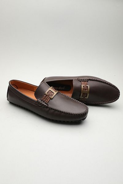 Gondol Men's Genuine Leather Classic Loafer Brown 41 Ttx. 601128