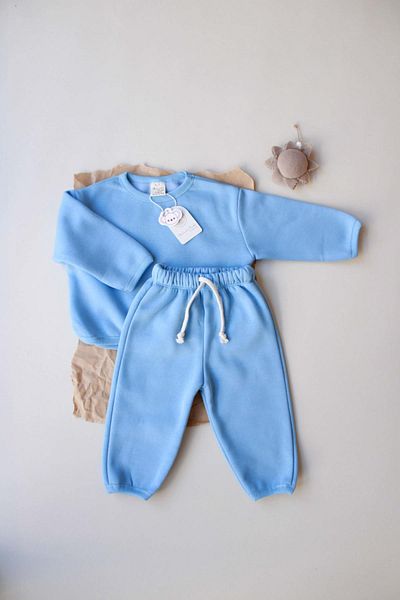 OhlalaKoala Blue Ribbed Fleece Tracksuit Set