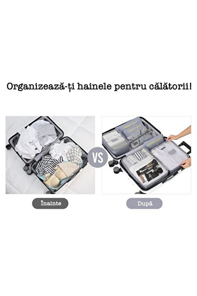 Quasar & Co. Set of 7 luggage organizer covers with cosmetic bag, Quasar & Co.®, suitcase/trolley accessories, gray