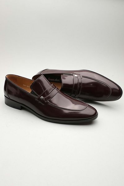 Gondol Piele naturală pentru bărbați Clasic Leather Claret Red 44 ttx.174