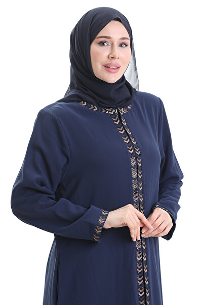 sefamerve Large Size Honeycomb Fabric Zippered Ferace 6183-04 Parliament