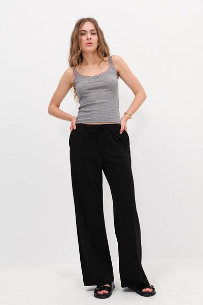 Addax Wide Leg Trousers with Elastic Waist Pn17170
