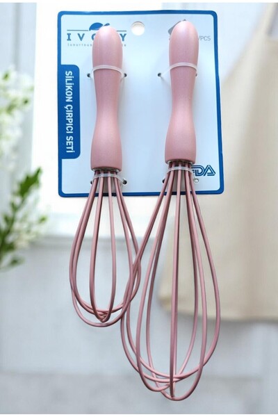 IVORY Silikon Çırpıcı Set 2'li Pembe