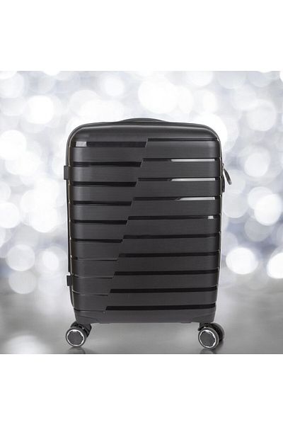 Naimeed Company Troler de călătorie Mic S, Naimeed D5962, 4 roți duble detașabile la 360 de grade, PP, Negru, 37x20x48cm