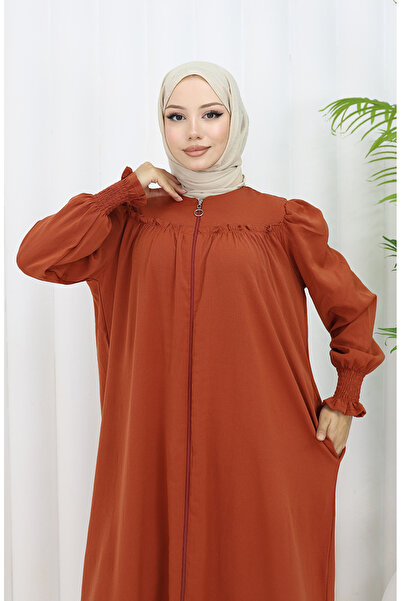 sefamerve Zippered Ferace with Elastic Handle 2035-04 Tile