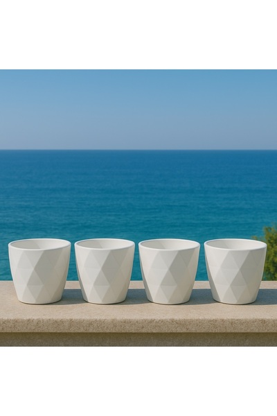 Asil Konsept 4 Adet 0,65 lt Küçük Boy Baklava Desenli Sert Plastik Sabit Taba...