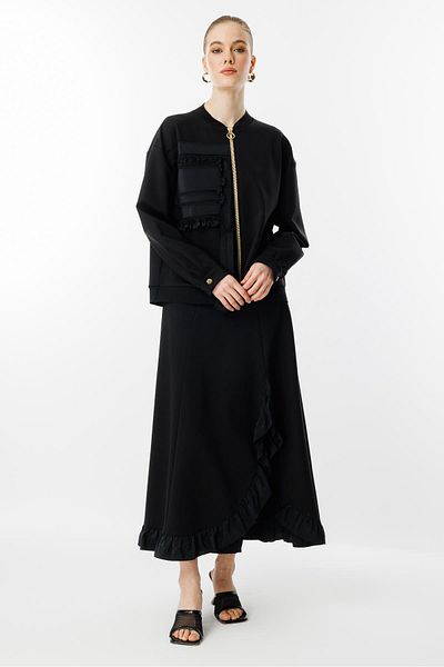 Ghisa مجموعة كشكش سوداء مفصلة