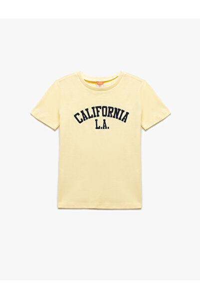 Koton Printed Crew Neck Cotton Short Sleeve T-Shirt