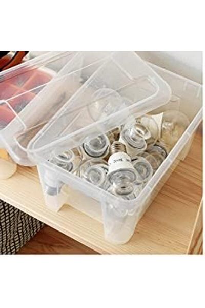 IKEA Samla Box With Lid, Transparent, 28x20x14 Cm/5 L, Pack Of 1