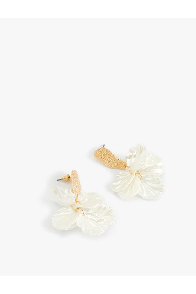 Koton Textured Dangle Flower Earrings