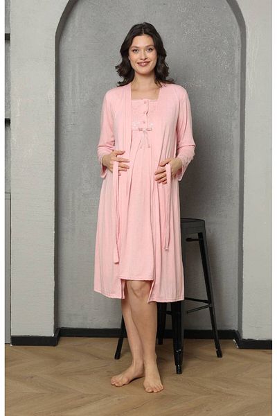 Ladytime Maternity & Maternity Nightgown Dressing Gown Set 1033